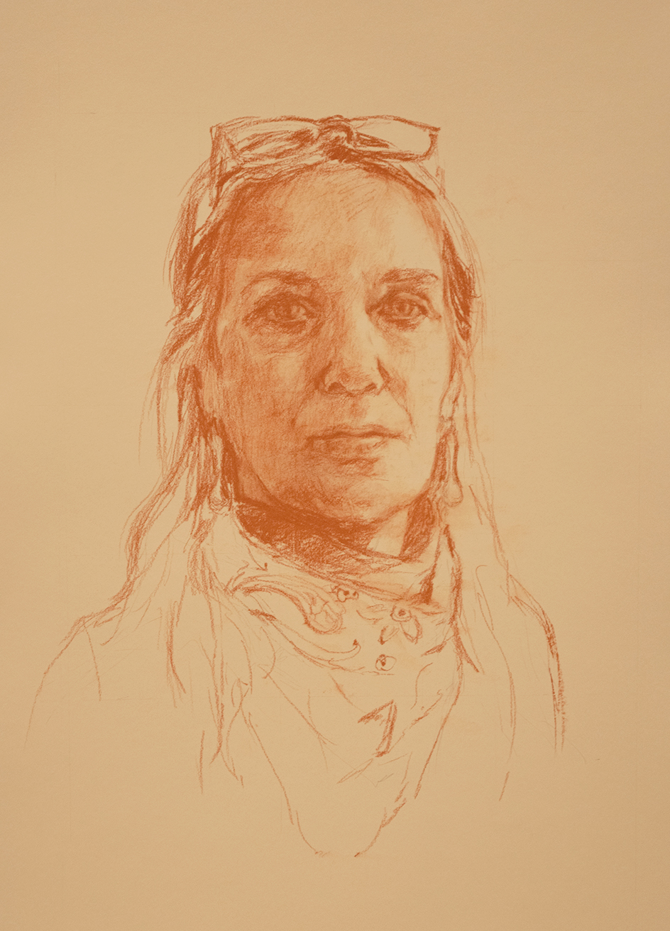 A self-portrait drawn by Marilyn Borglum