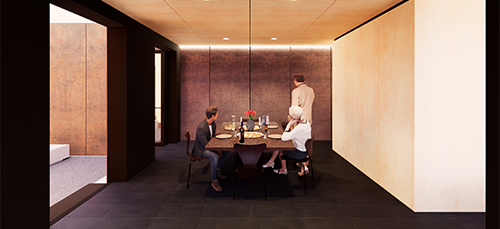 rendering of flex space with dining table